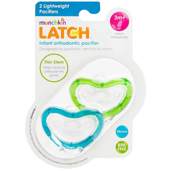 

Пустышка силиконовая Munchkin от 3 месяцев, 2шт. (Зеленая и голубая) (011902.02)