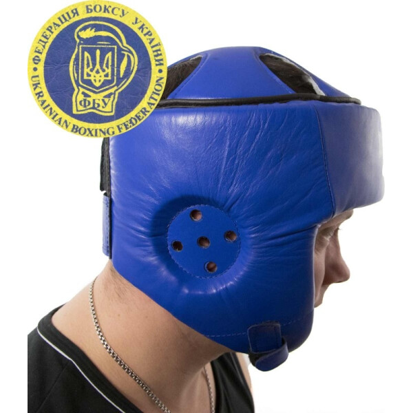 

Профессиональный шлем защитный для каратэ кожаный с печатью ФБУ Boxer L (bx-0044)