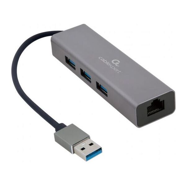 

Адаптер USB -> Gigabit Ethernet/3xUSB3.2 Gen1 Cablexpert (A-AMU3-LAN-01)