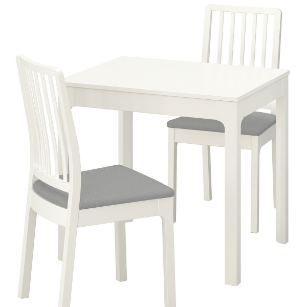 

Обеденный стол IKEA EKEDALEN / EKEDALEN 45х96 см комплект + 2 стула белый светло-серый (892.968.66)