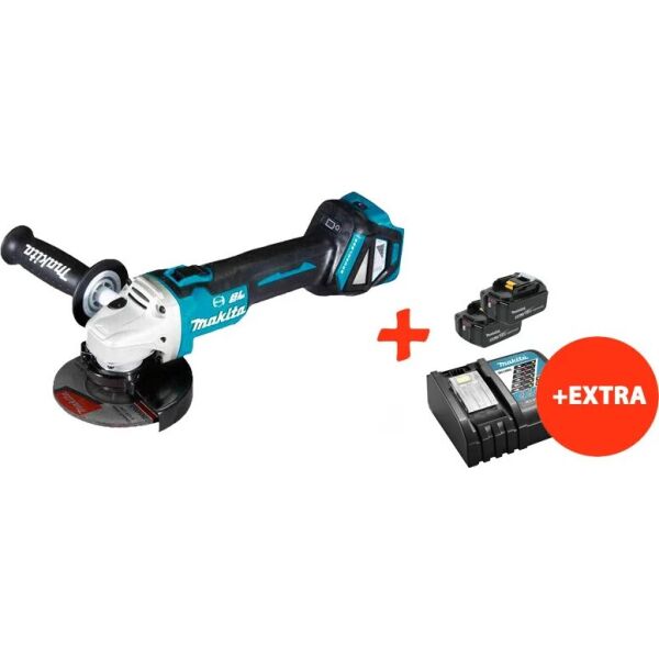 

Аккумуляторная бесщеточная болгарка Makita DGA513Z+2 акк.18V 5 Ah+быстрозарядное ЗУ (DGA513RT2)