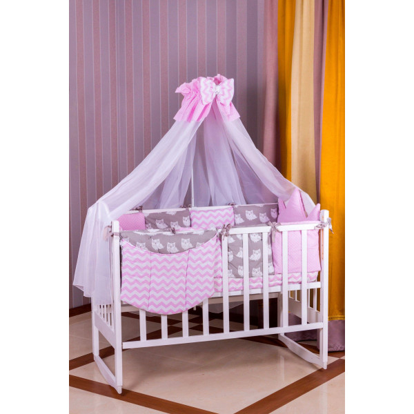 

детский Babyroom Bortiki lux-08 (8 элементов) sowa розовый, серый