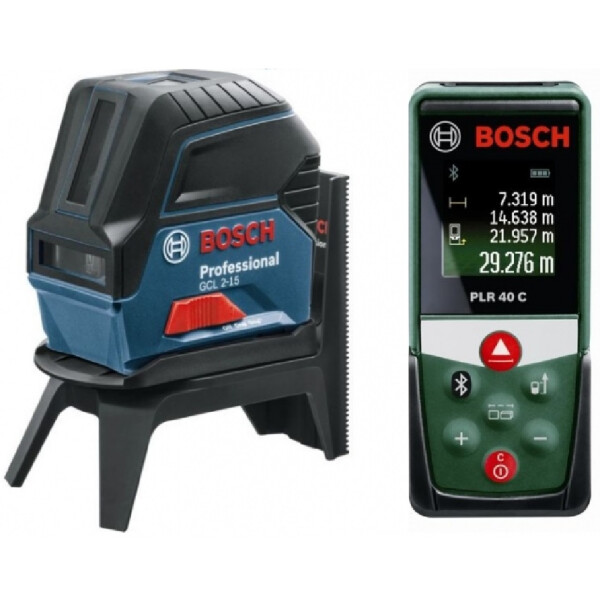 

Лазерный нивелир Bosch GCL 2-15 + RM1 (0601066E00) + Лазерный дальномер Bosch PLR 40 C (0603672320)