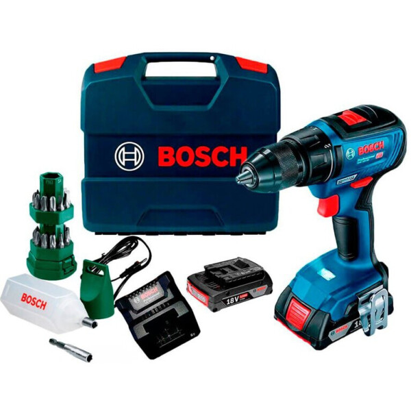 

Аккумуляторный шуруповерт Bosch Professional GSR 18V-50 + 2акб 2Ah + GAL18V-20 + L-Case + набор 24 бит (06019H5000B)