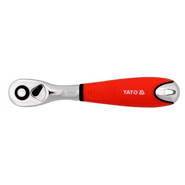 

Трещотка YATO 1/4 ", пластиковая ручка, изогнутая, длина 155 мм, 72 зуба YT-0733