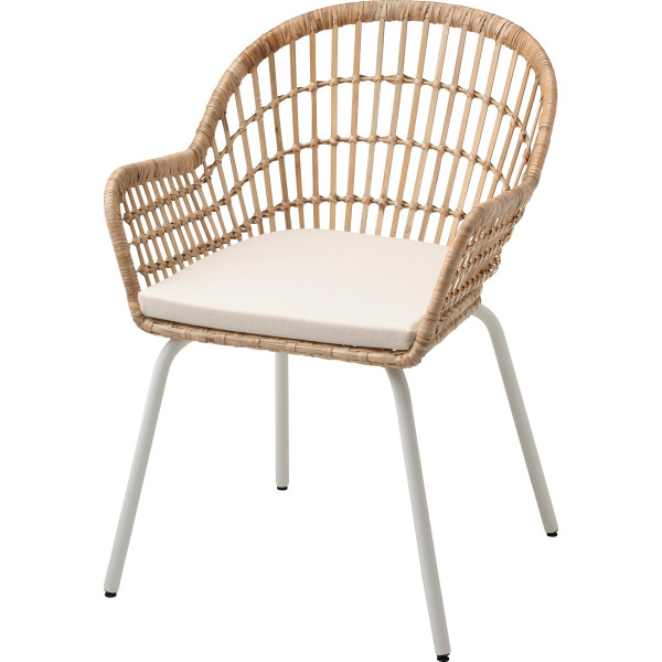 

IKEA NILSOVE / NORNA ротанг с белой подушкой (193.040.06)