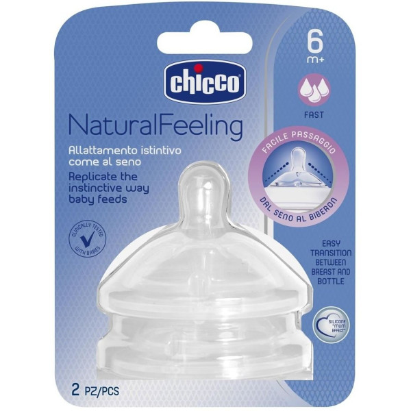 

Силиконовая соска Chicco Step Up New 6+, быстрый поток, 2 шт. (81047.20)
