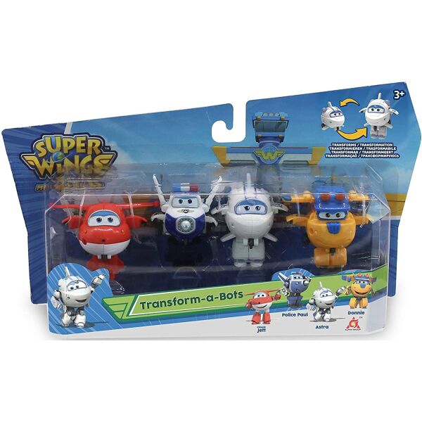 

Игровой набор Super Wings Transform-a-bots, 4 фигурки-трансформеры, Джетт, Пол, Донни строитель (EU720040H)