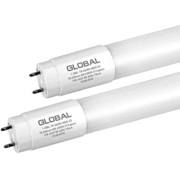 

Лампа светодиодная GLOBAL T8 600mm 8W 6500K G13 glass (1-GBL-T8-060M-0865-03)
