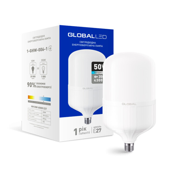 

Лампа светодиодная GLOBAL 50W 6500K E27 (1-GHW-006-1)