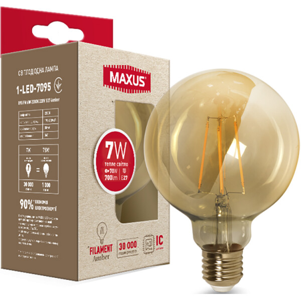 

Лампа филамент G95 FM 7W 2200K 220V E27 Amber (1-LED-7095)