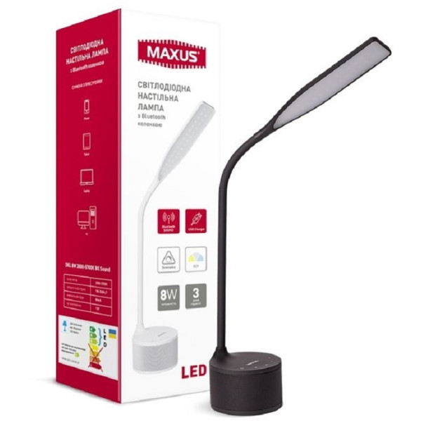 

Настольная лампа MAXUS DKL 8W 3000-5700K Black Sound (1-MAX-DKL-002-04)