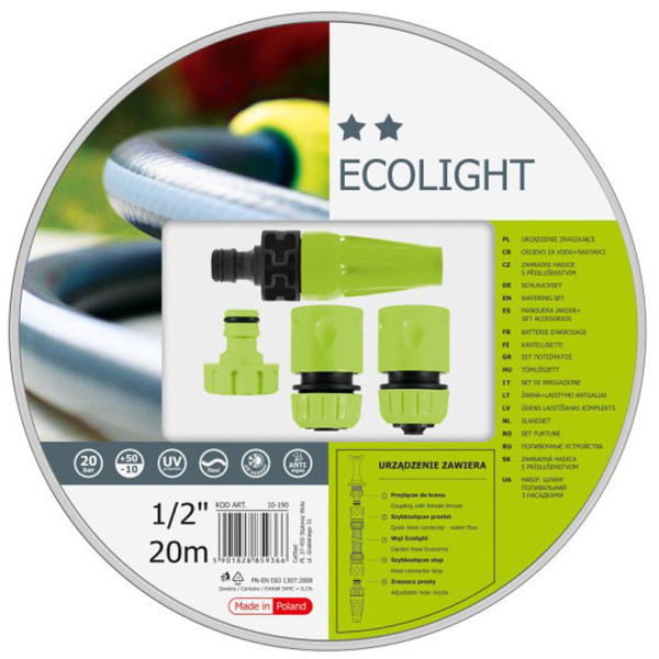 

Набор Cellfast ECOLIGHT шланг 1/2" 20 м + соединители (10-190)