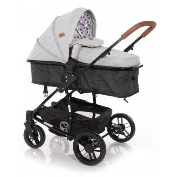 

Детская коляска трансформер Lorelli S-500 SET с автокреслом (grey/black cross)