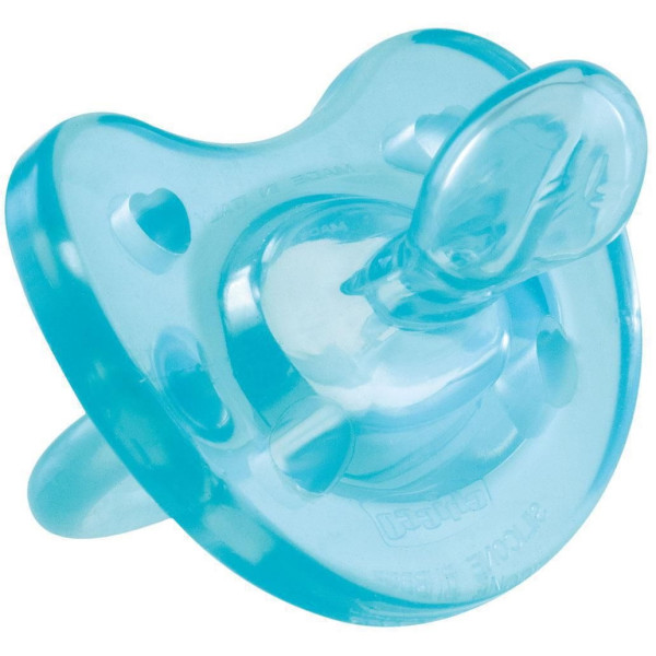 

Силиконовая пустышка Chicco Physio Soft, 6-12 мес., голубой (02712.21)