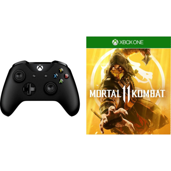 

Microsoft Xbox One S Black Wireless Controller + Mortal Kombat 11 Xbox One русская версия