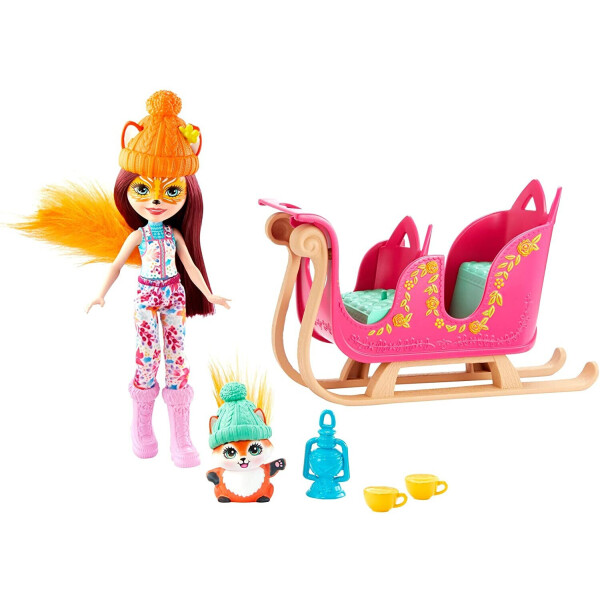

Игровой набор Рождественские сани Лисички Фелисити Enchantimals Snowtastic Sled Set with Felicity Fox Doll GJX31