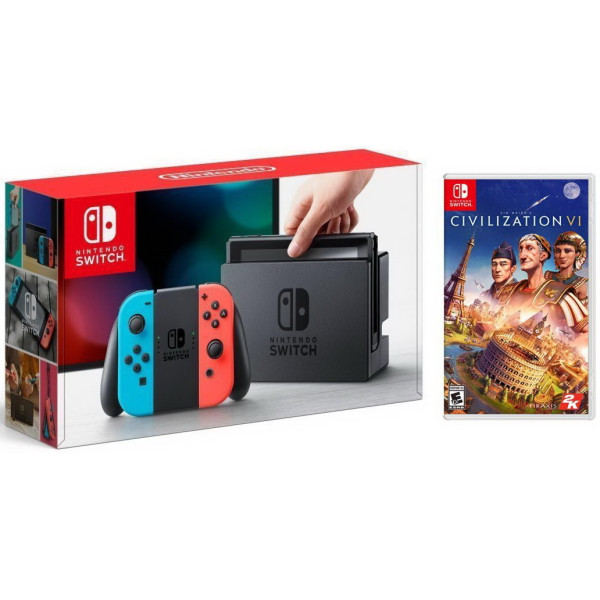 

Nintendo Switch Neon blue/red + Civilization VI