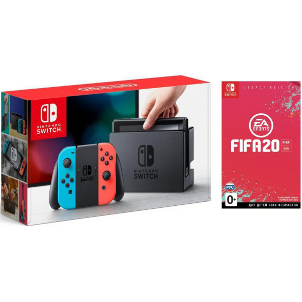 

Nintendo Switch Neon blue/red + FIFA 20
