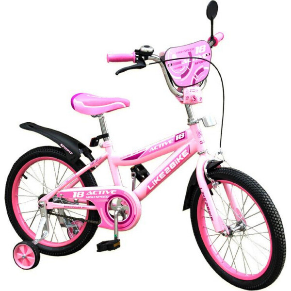 

Двухколесный детский велосипед 16 дюймов Like2bike Active 191628 Розовый с боковыми тренировочными колесами
