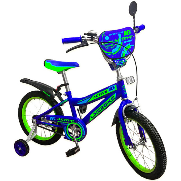 

Двухколесный детский велосипед 18 дюймов Like2bike Active 191825 Blue с боковыми тренировочными колесами