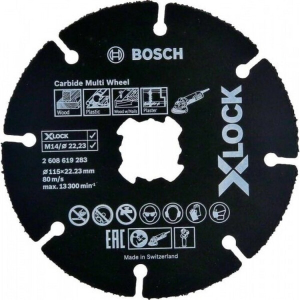 

твердосплавный Bosch X-LOCK Carbide Multi Wheel 115x1x22.2 мм (2608619283)