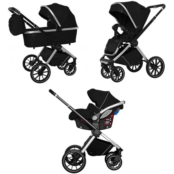 

Коляска универсальная CARRELLO Optima CRL-6504 (3in1) Leather Black в льне