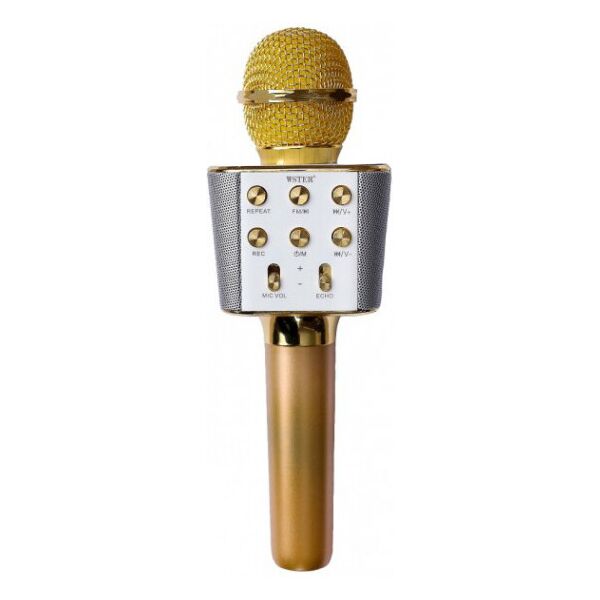 

Микрофон-Караоке Bluetooth WSTER WS-1688 Original Gold