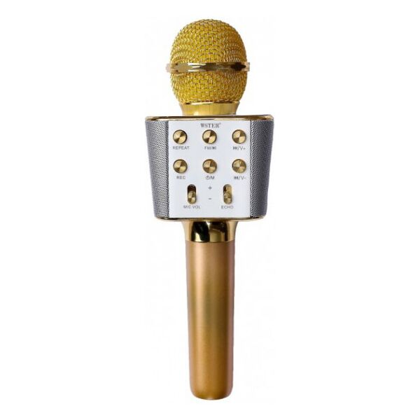 Акція на Беспроводной караоке микрофон WSTER WS-1688 Gold від Allo UA