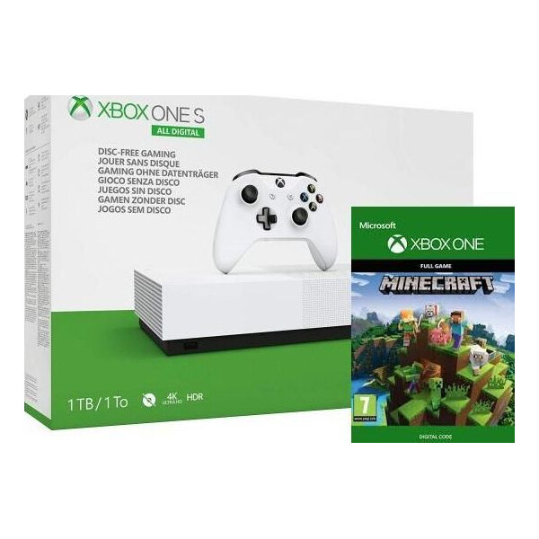 

Microsoft Xbox One S All Digital 1 Tb + Minecraft