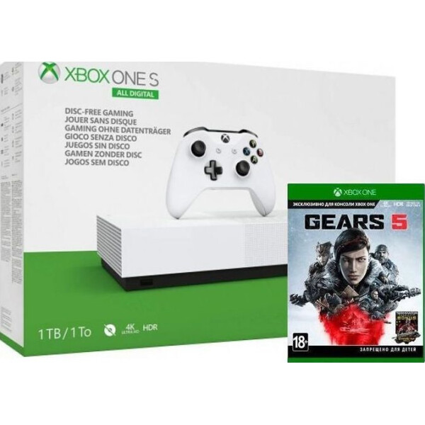 

Microsoft Xbox One S 1 Tb White All-Digital Edition + Gears 5
