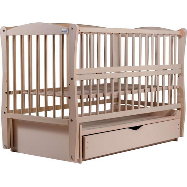 

Детская кроватка Babyroom Еліт резьба маятник, ящик, откидной бок DER-7 бук слоновая кость 622039