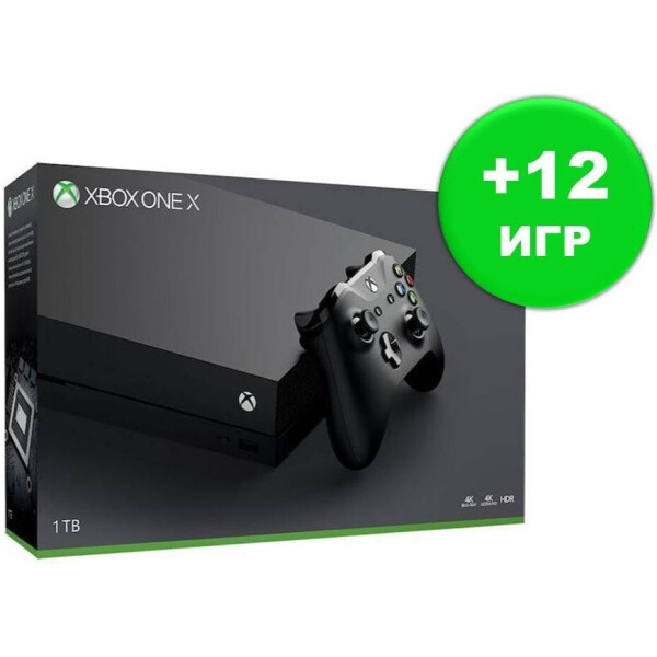 

Microsoft Xbox One X 1Tb + 12 игр
