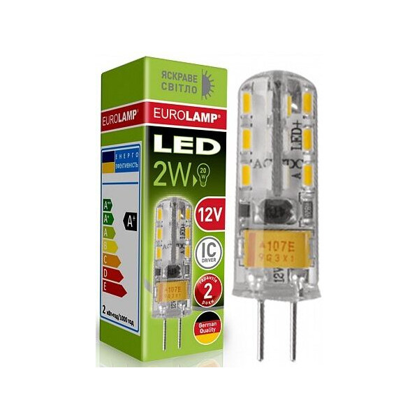 

Лампа светодиодная EUROLAMP капсульная силикон G4 2W G4 3000K 12V (LED-G4-0227(12))