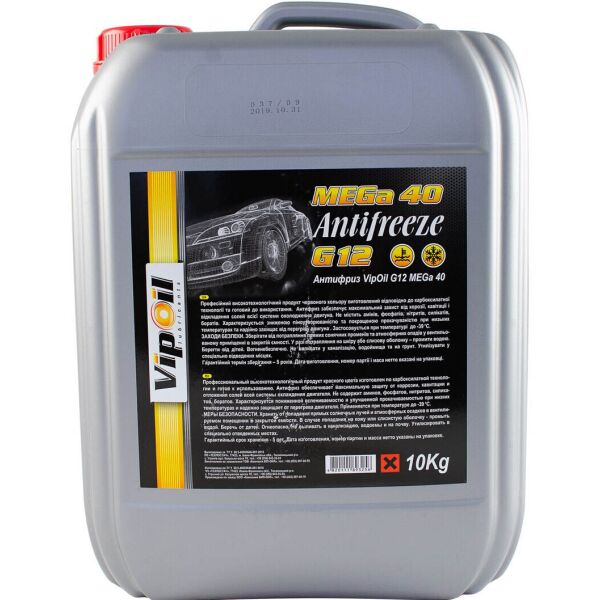 

Антифриз VipOil G12 MEGA 40 красный, 10 кг (701432)