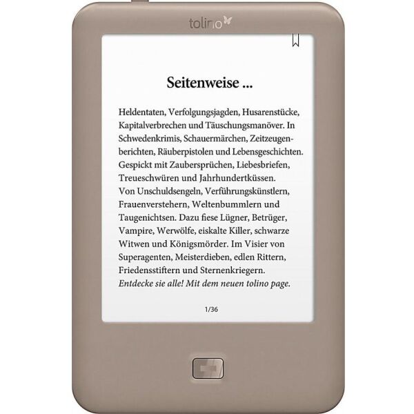 

Сенсорная электронная книга Tolino Page 6” E-Ink Carta Grey