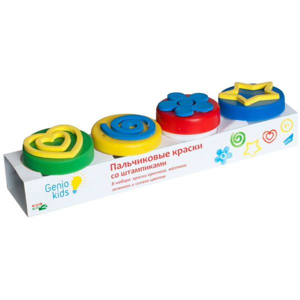 

Пальчиковые краски Genio Kids со штампиками (TA1400)