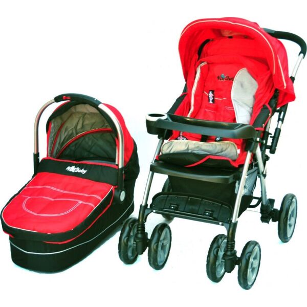 

Детская коляска универсальная 2 в 1 NeoBaby NB703 Красно-черная (0703-Ч)