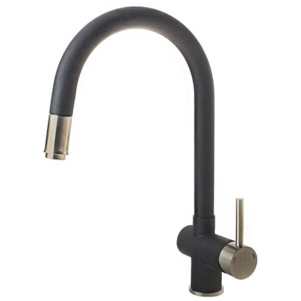 

Смеситель кухонный Fabiano FKM 47P S/Steel Antracit черный