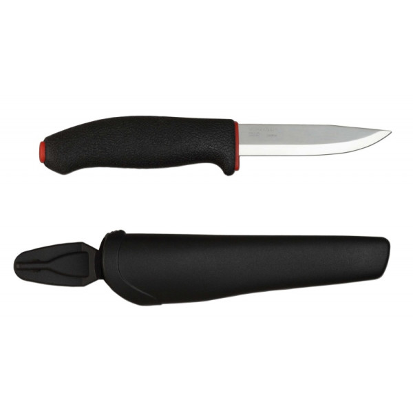 

Нож Morakniv 711, углеродистая сталь,черный/красный