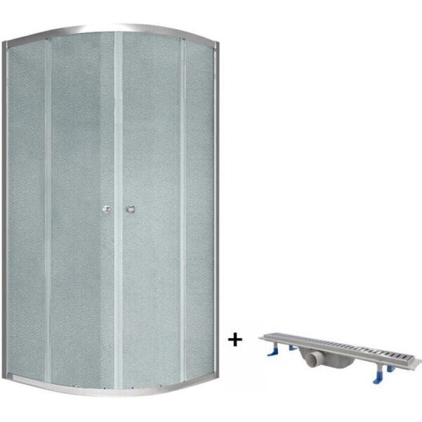 

Душевая кабина Q-tap Presto Pear 90x90 CRM1099AP5,без поддона+Q-tap Dry FA304-600 линейный трап с сухим затвором 600мм