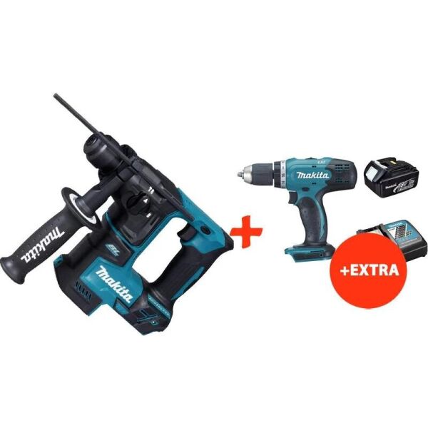 

Аккумуляторный бесщеточный перфоратор Makita DHR171Z+аккумуляторная дрель-шуруповерт Makita DDF453RFX7