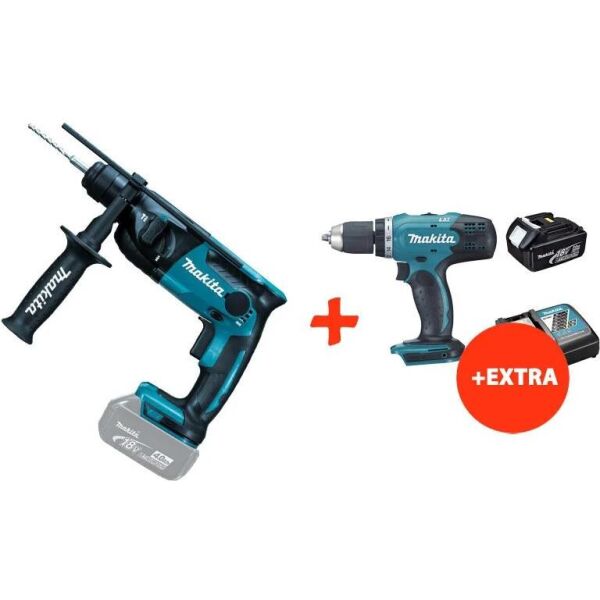 

Аккумуляторный перфоратор Makita DHR165Z+аккумуляторная дрель-шуруповерт Makita DDF453RFX7 (DHR165RFX7)
