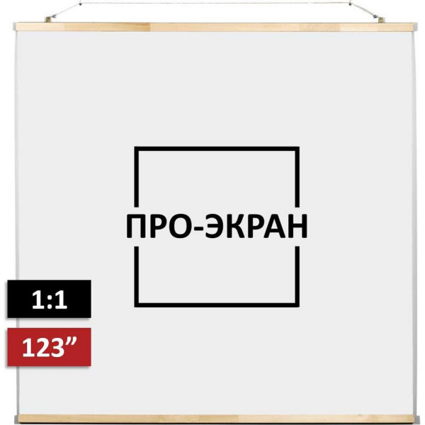 

Проекционный экран ПРО-ЭКРАН 220 на 220 см (1:1), 123 дюймов