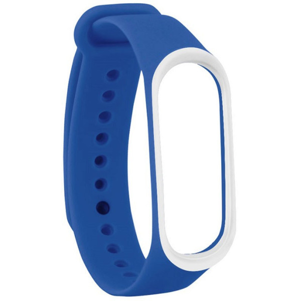 

Ремешок UWatch Double Color Replacement Silicone Band For Xiaomi Mi Band 3 Blue/White Line