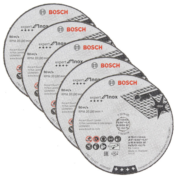 

Отрезной круг Bosch Expert for Inox, 76×10×1 мм, 5 шт (2608601520)