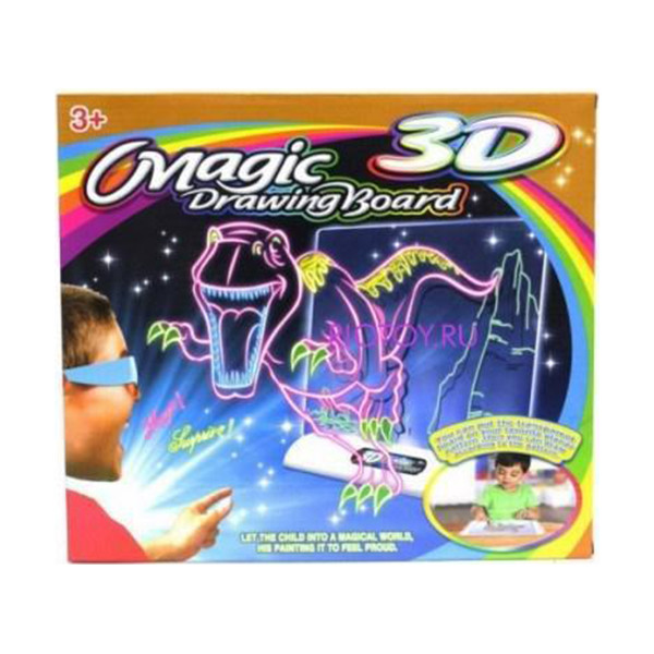 

Электронная доска для рисования SUNROZ 3D Magic Drowing Board Динозавры с подсветкой и 3Д эффектом (SUN0145)