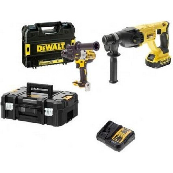 

набор аккумуляторного инструмента бесщеточный SDS-Plus DeWALT DCH133M1 + ударная дрель-шуруповерт DeWALT DCD996NT