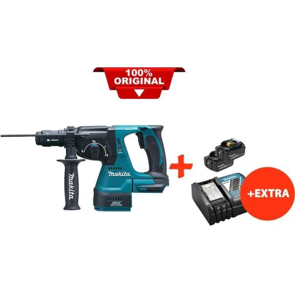 

Аккумуляторный бещеточный перфоратор Makita DHR243Z+2 акк.18V 5 Ah+быстрозарядное ЗУ (DHR243RT2)