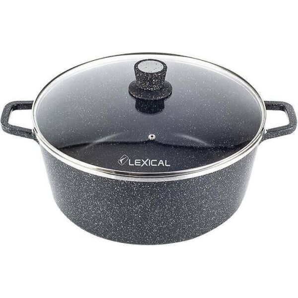 

Кастрюля с крышкой LEXICAL LM-010214-1 LORD Marble Casserole с антипригарным покрытием 40 см черная D
